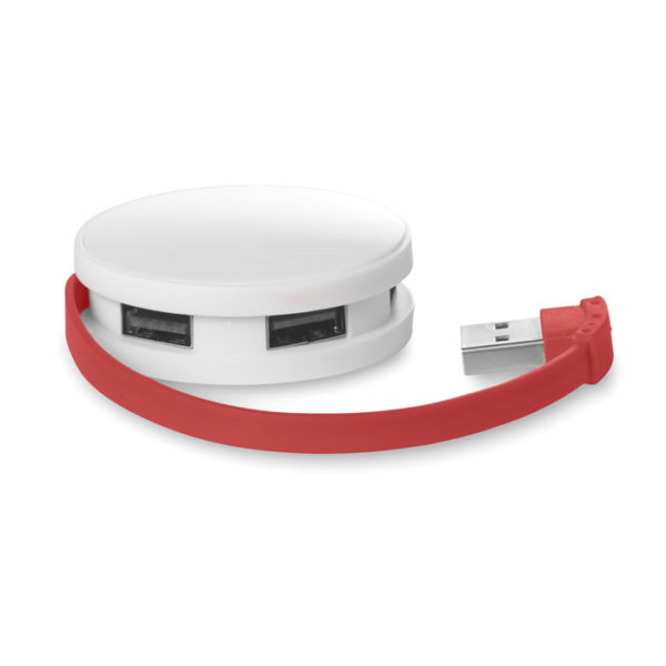 USB jagaja x 4, Roundhub, punane