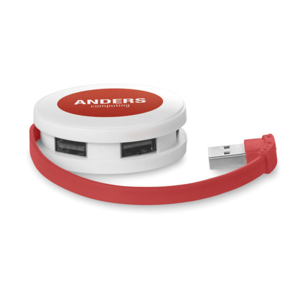 USB jagaja x 4, Roundhub, punane