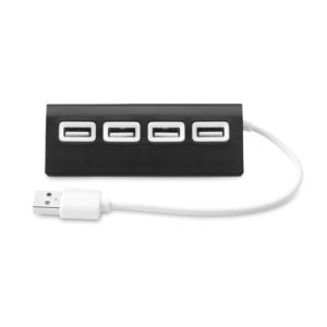 USB jagaja x 4 , Aluhub, must